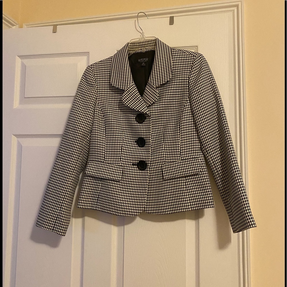 Kasper houndstooth lined jacket size 6P